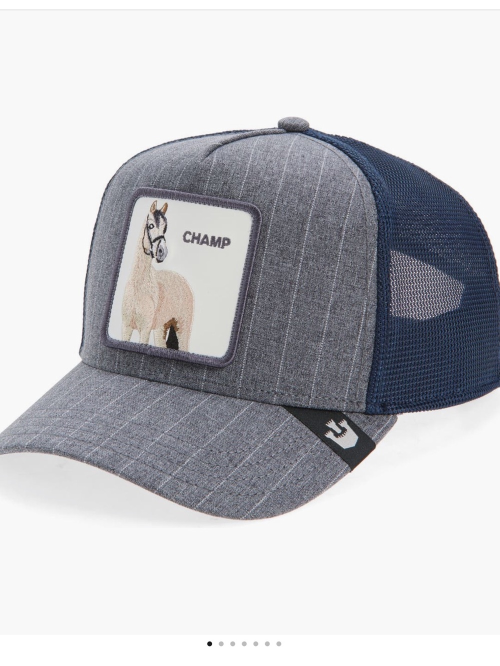 GOORIN BROS Grey & Navy 'Champ' Horse Patch Trucker Hat